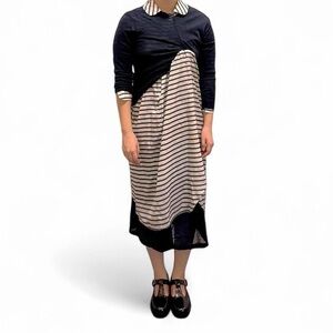 Junya Watanabe RTW Spring 2011 runway asymmetric knit twisted shirt dress S